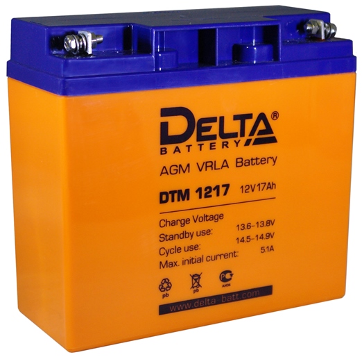 Аккумулятор DTM Delta 1217 12В 17Ач 181х77х167мм