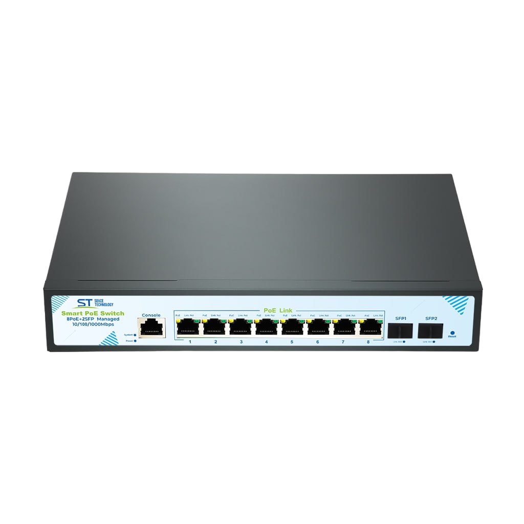 ST-S308POE(8G/2S/1C/120W/A) PRO M Коммутатор 8 портов Гбит/с PoE(15Вт*8)+2 порт SFP 