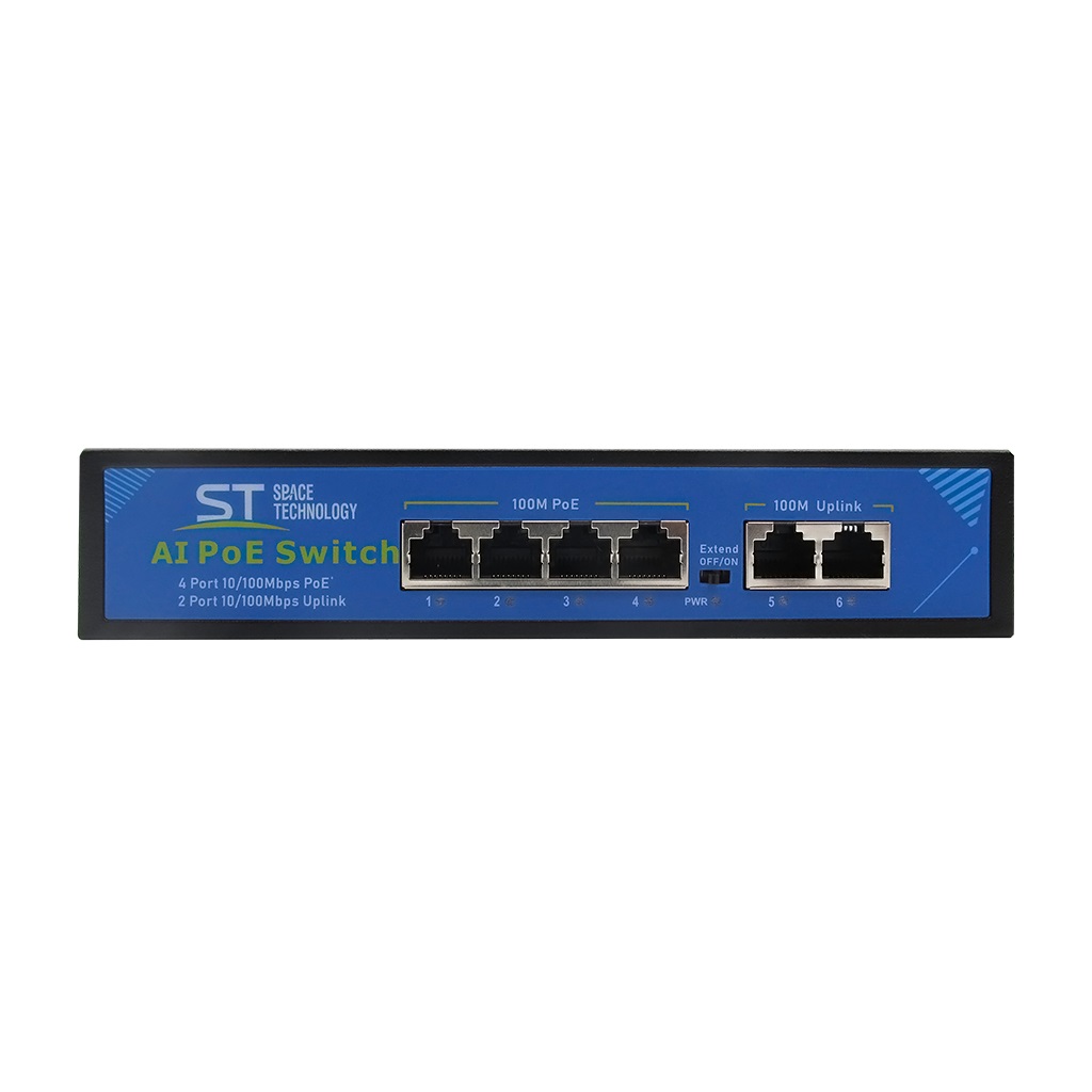 ST-S46POE (2М/65W/А) PRO Коммутатор 4 порта PoE(16Вт*4)+2 порта 100Мбит/с