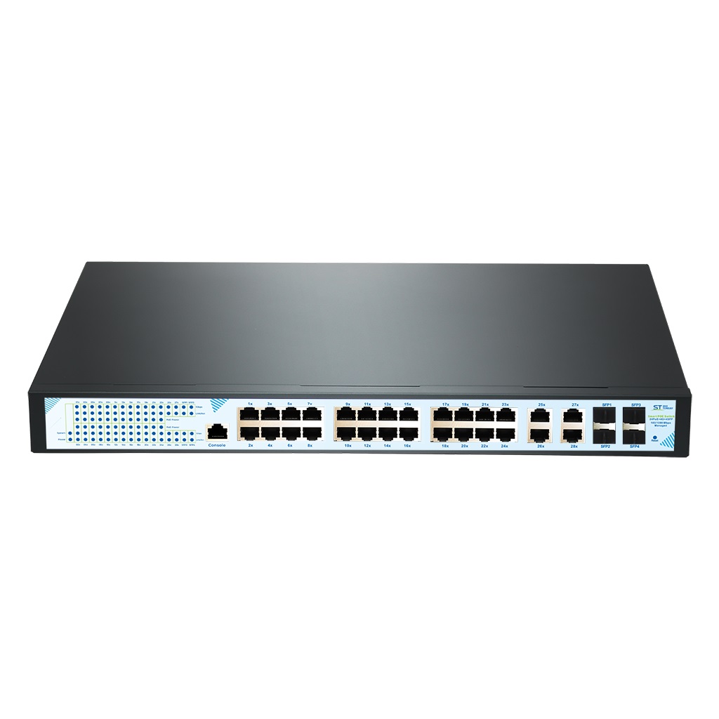 ST-S324POE(24G/4G/4S/1C/400W/A) PRO M Коммутатор 24 1Гбит/с порта PoE(16Вт*24)+24 порта 1Гбит/с+4 по