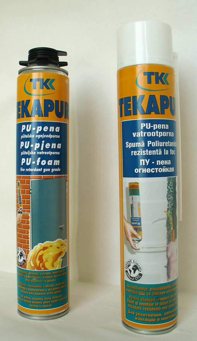 Пена монтажная огнестойкая Tekapur spray  (750 мл.., профессиональная -45 л.)
